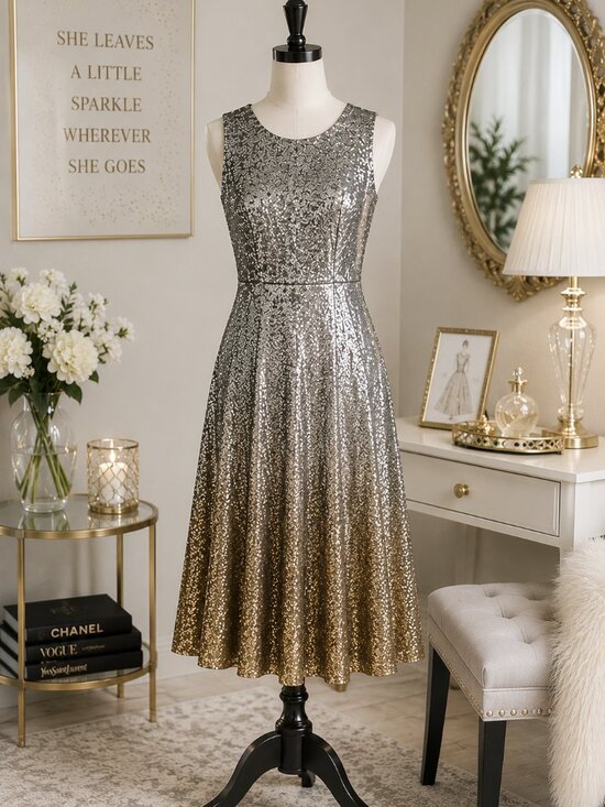 MSK Dresses & Skirts - Stunning MSK Glitter Ombre Cocktail Dress